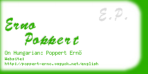 erno poppert business card