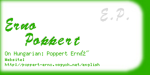 erno poppert business card